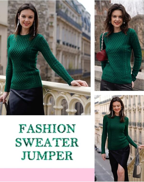Limited time deals 14%off v28 Women Crew Neck Knit Stretchable Sweater - Image 2