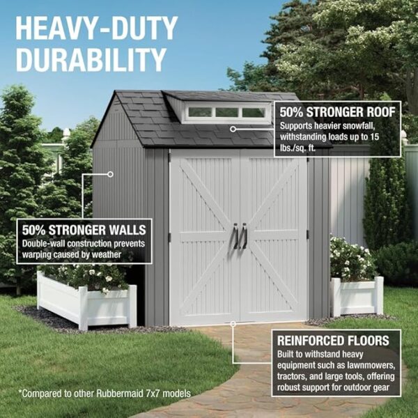 Limited time deals 25%off Outdoor Storage Shed With Floor(7x7 Ft),Weather - Image 3