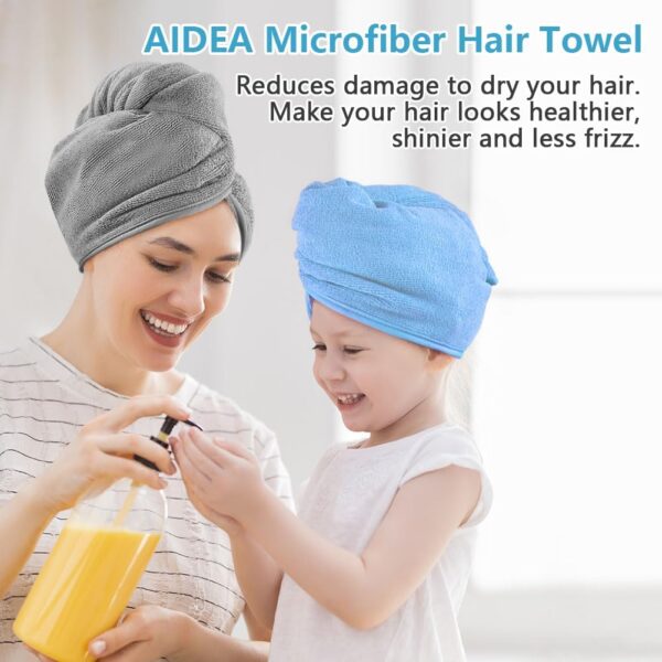 Limited time deals 10%off AIDEA Microfiber Hair Towel Wrap, 5 Pack Hair Turbans - Image 2