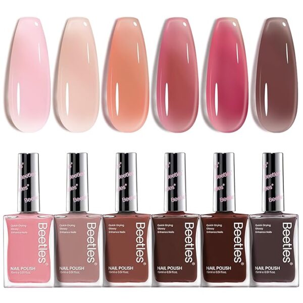Best deals 50%off Beetles Jelly Nail Polish Set, 6 Colors