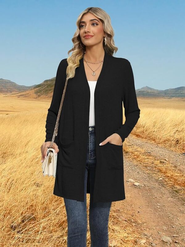 Big Spring Deals 25%off  Lightweight Long Sleeve 0pen Front Sweater - Image 2