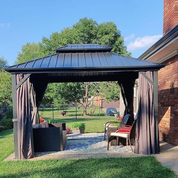Best deals 12%off Domi 10' x 10' Hardtop Gazebo Outdoor Metal Gazebo